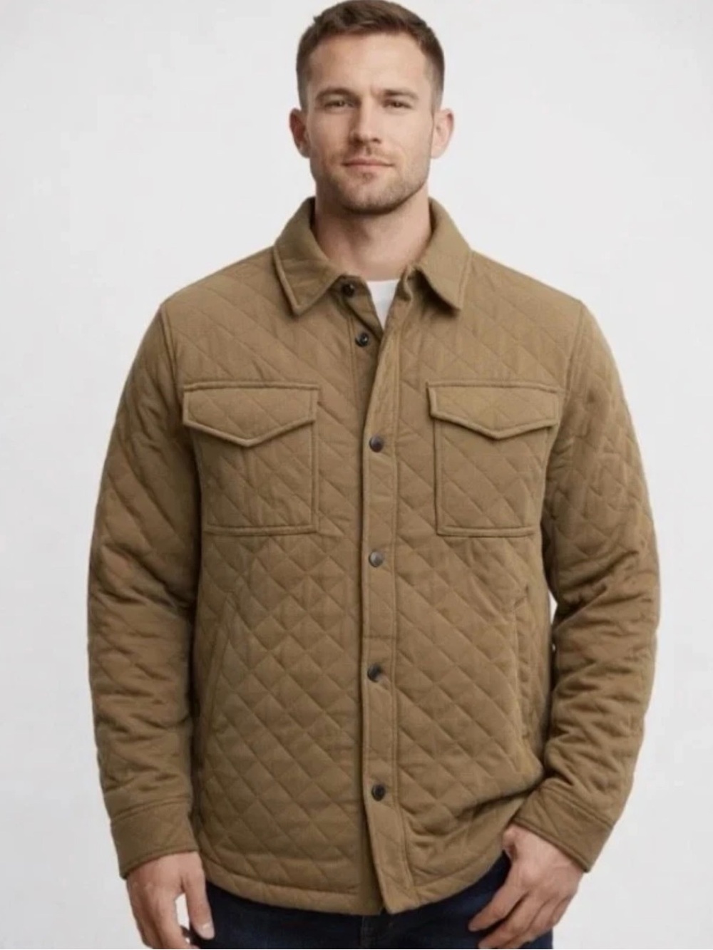 Dakine Quilted Shirt Jacket in Camel
